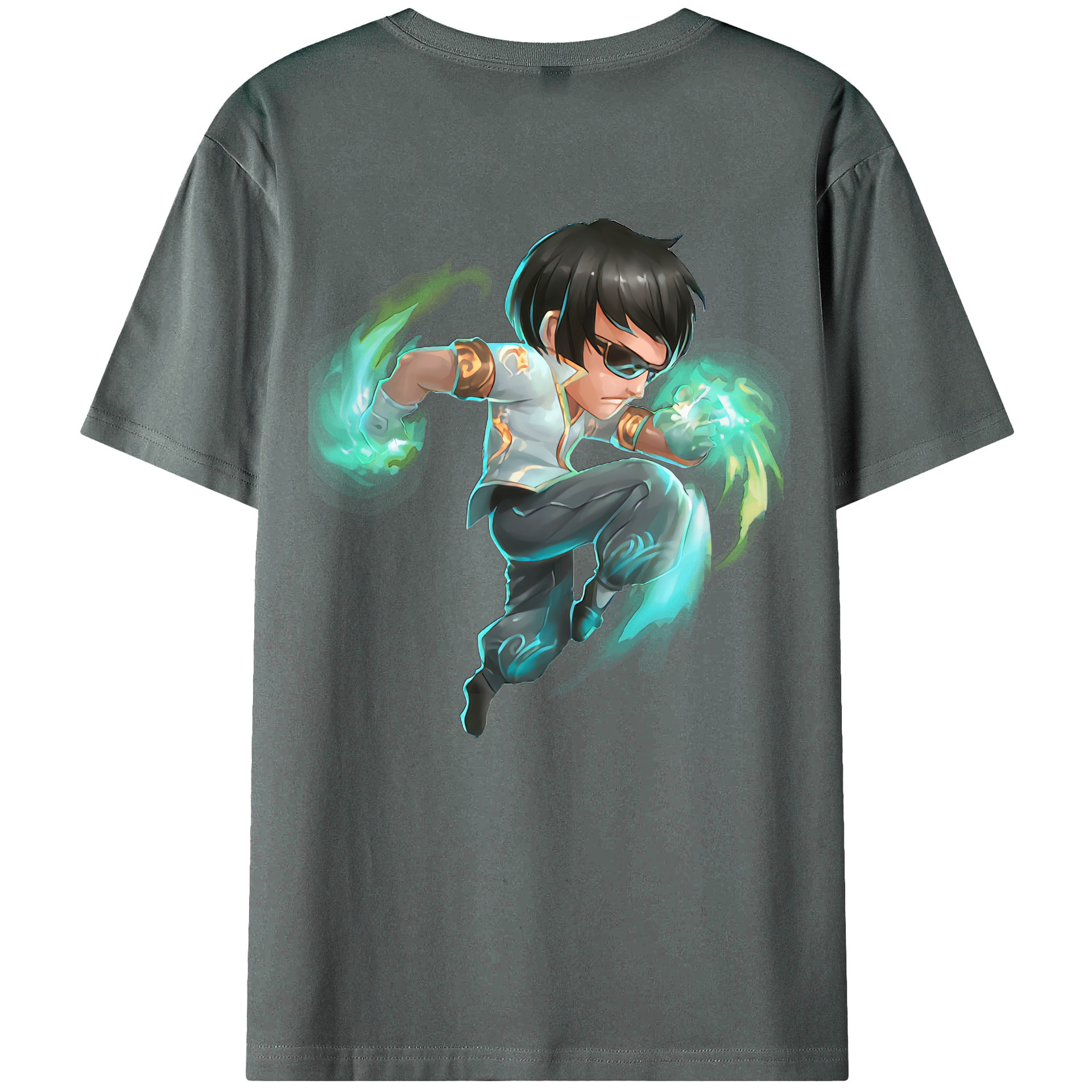 （画像用） リーグ・オブ・レジェンド League of Legends LOL 綿100％ メンズ半袖Tシャツ（バックプリント） 通気性